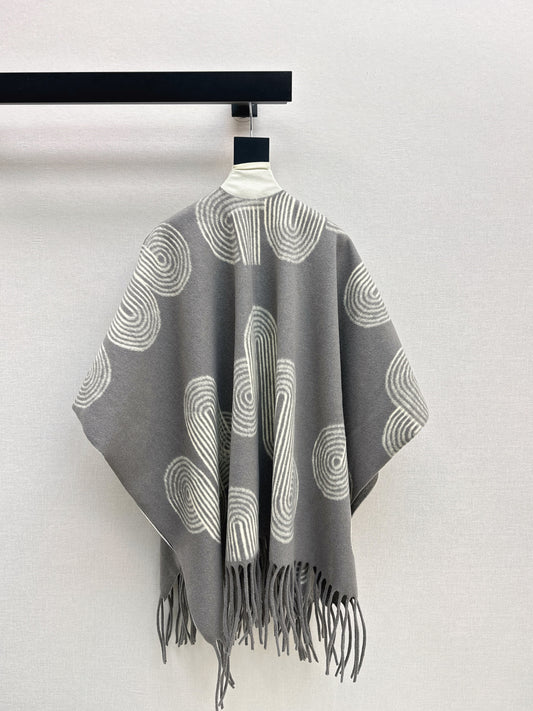 25fw Knitted cloak, shawl jacket