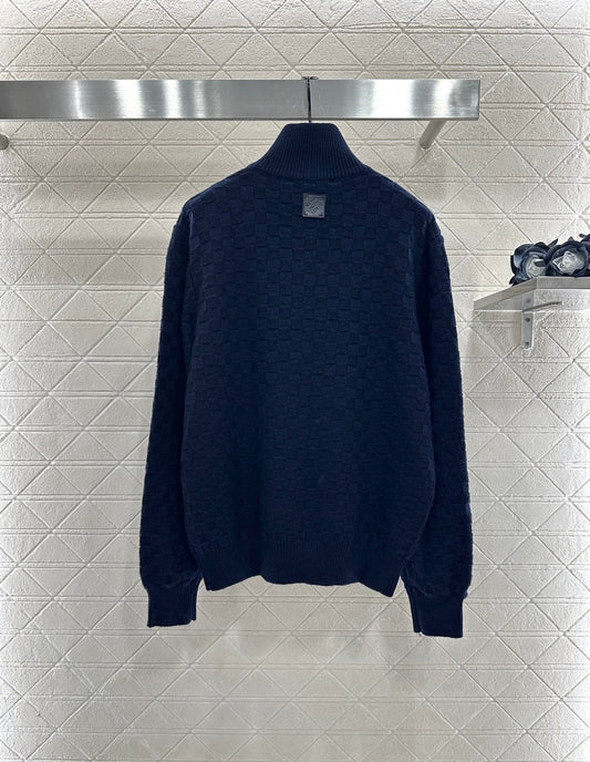 25fw High neck zipper knitted pullover sweater