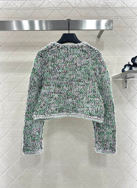 Handmade edge tied knitted cardigan