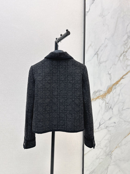 Dai Fei Teng plaid double pocket lapel jacket