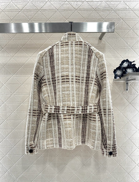 Stand Collar Belted Coat