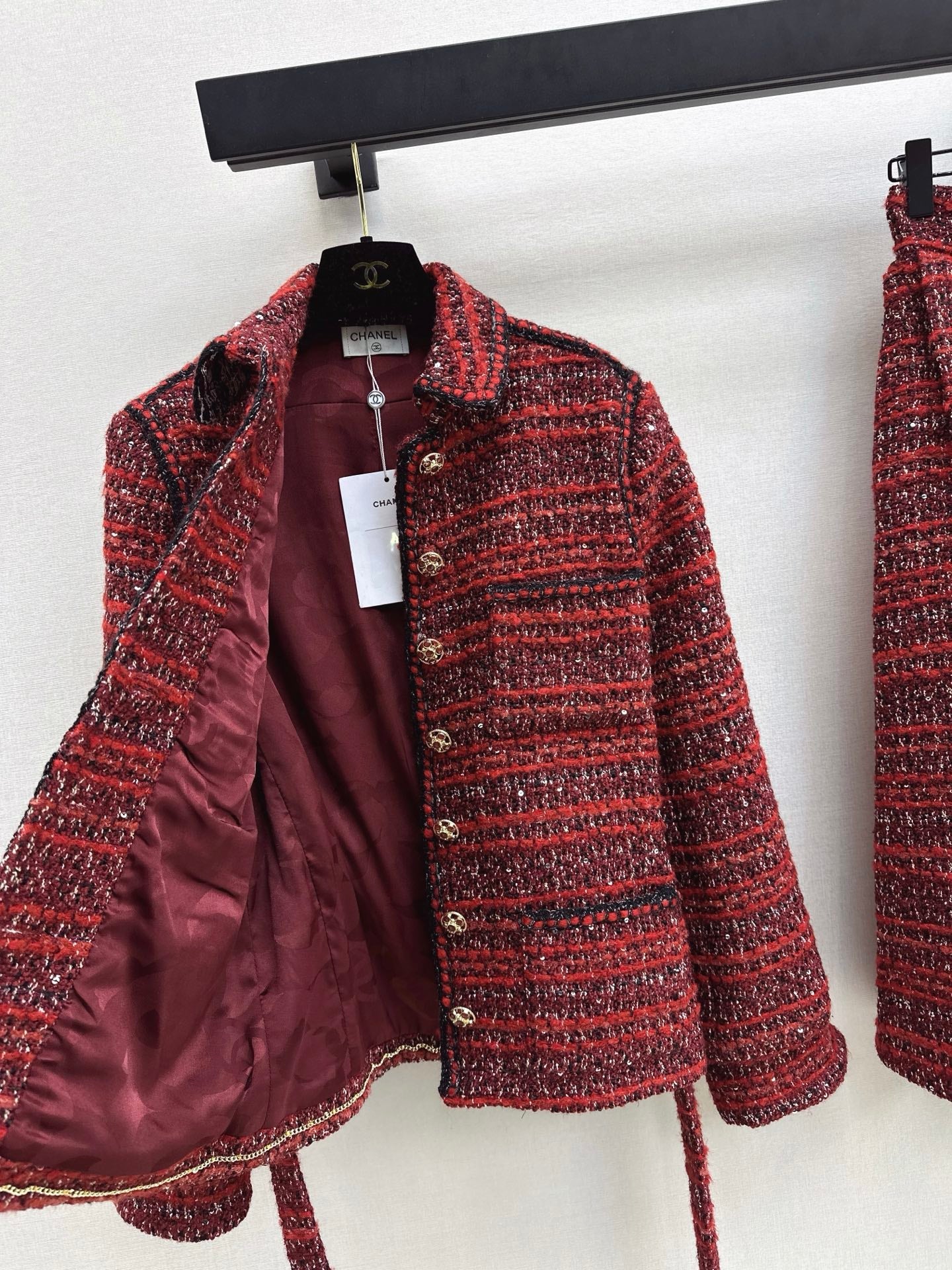 Woven cardigan / long midi skirt