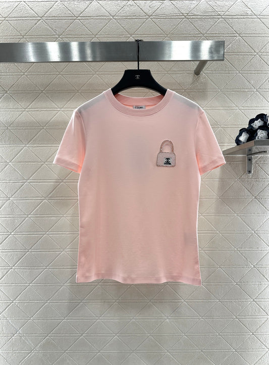 Rhinestone Beaded Logo T-Shirt