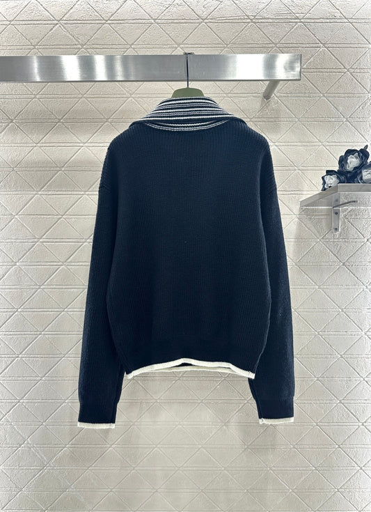 Loop-front Logo Knit Sweater