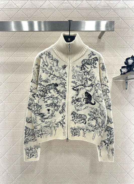 Jacquard Zipper Jacket