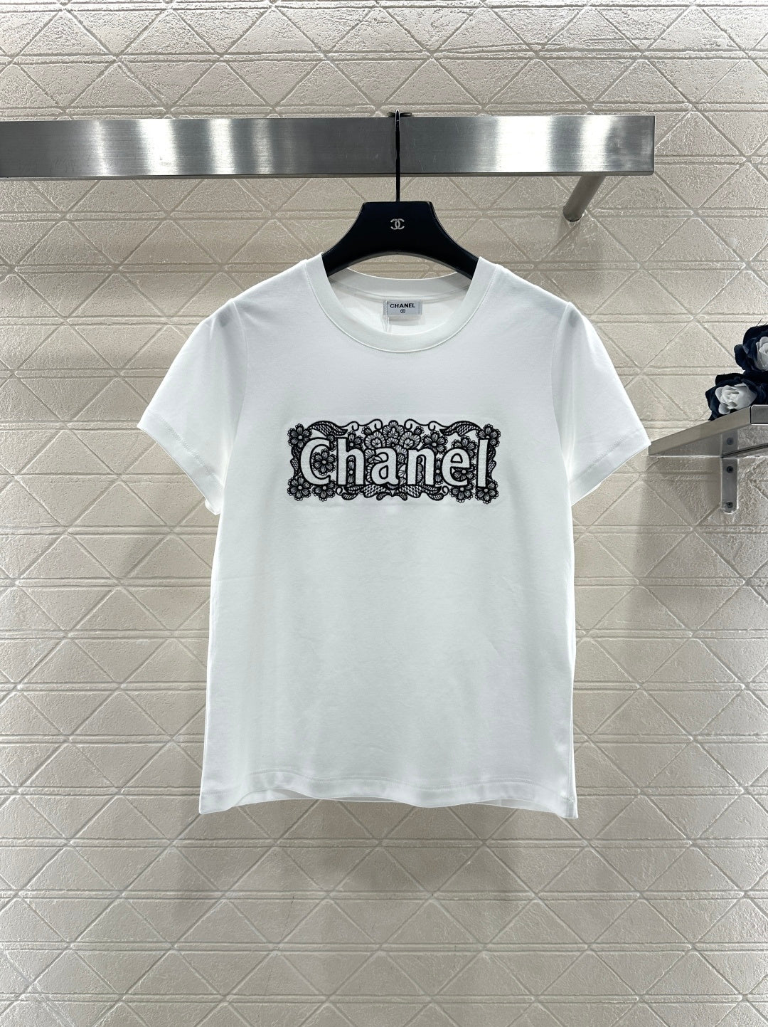 Lace Embroidered Logo T-shirt
