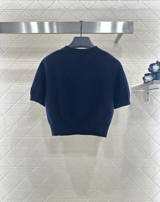 Puff Sleeve Knit T-Shirt