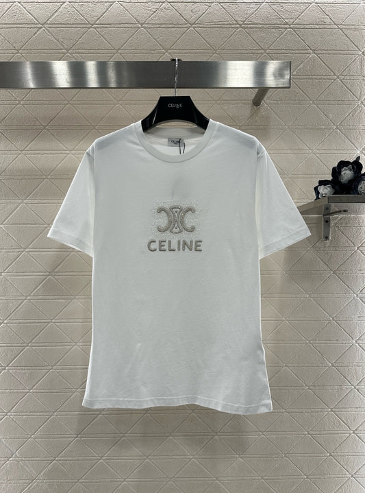 Embroidered Beaded Logo T-shirt