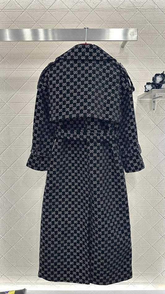 Long Jacquard Collar Suit Coat