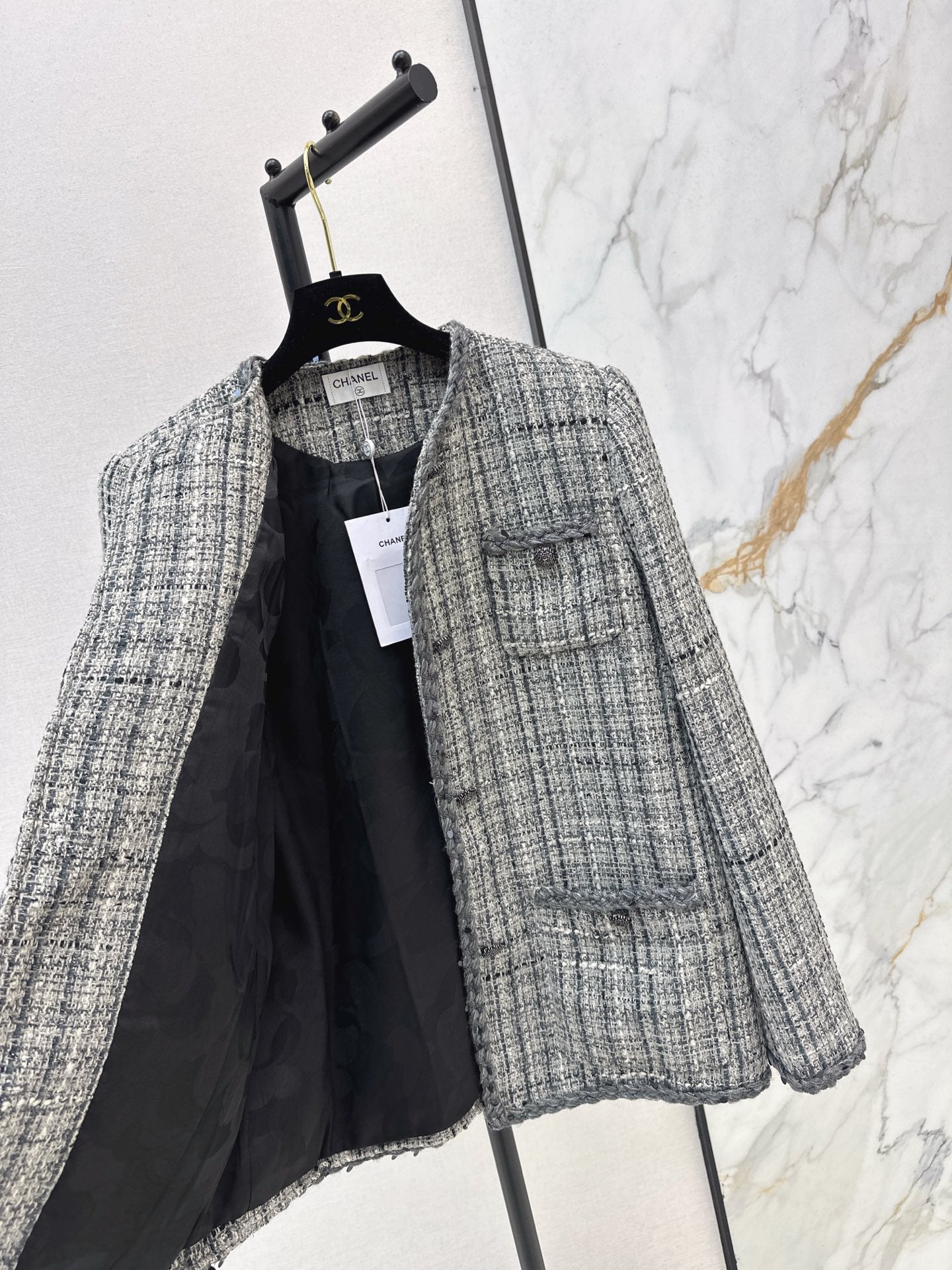 Woven Tweed Coat