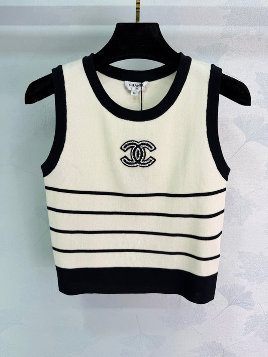 Striped Knit Vest