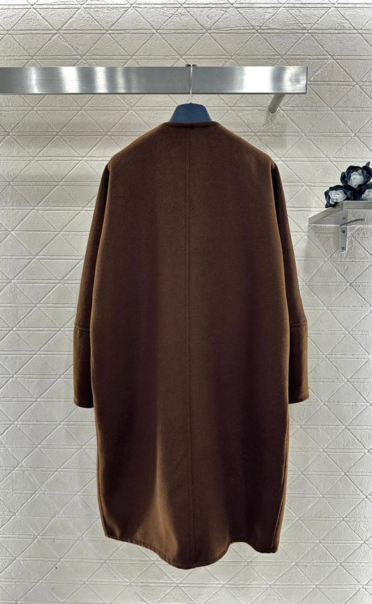 Asymmetrical Bow-Tie Leather Cord Coat