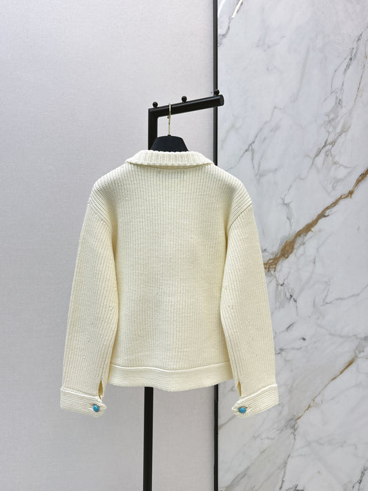 Colorful button-trimmed cardigan