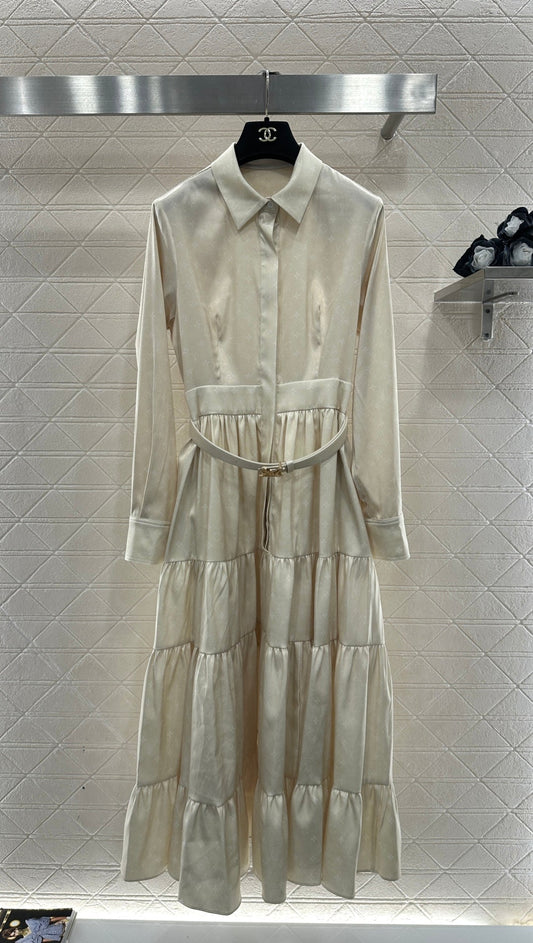 Printed Belted Shirt Dress
