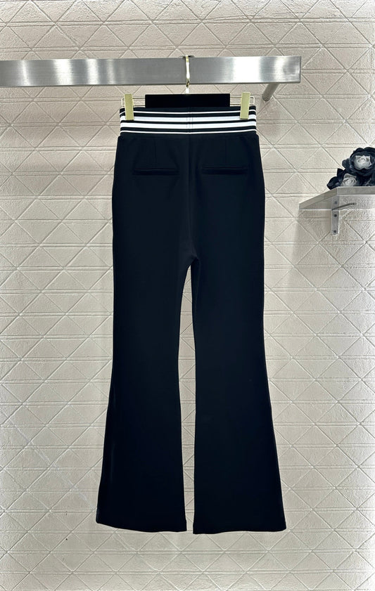 Flare Webbing Zipper Pants