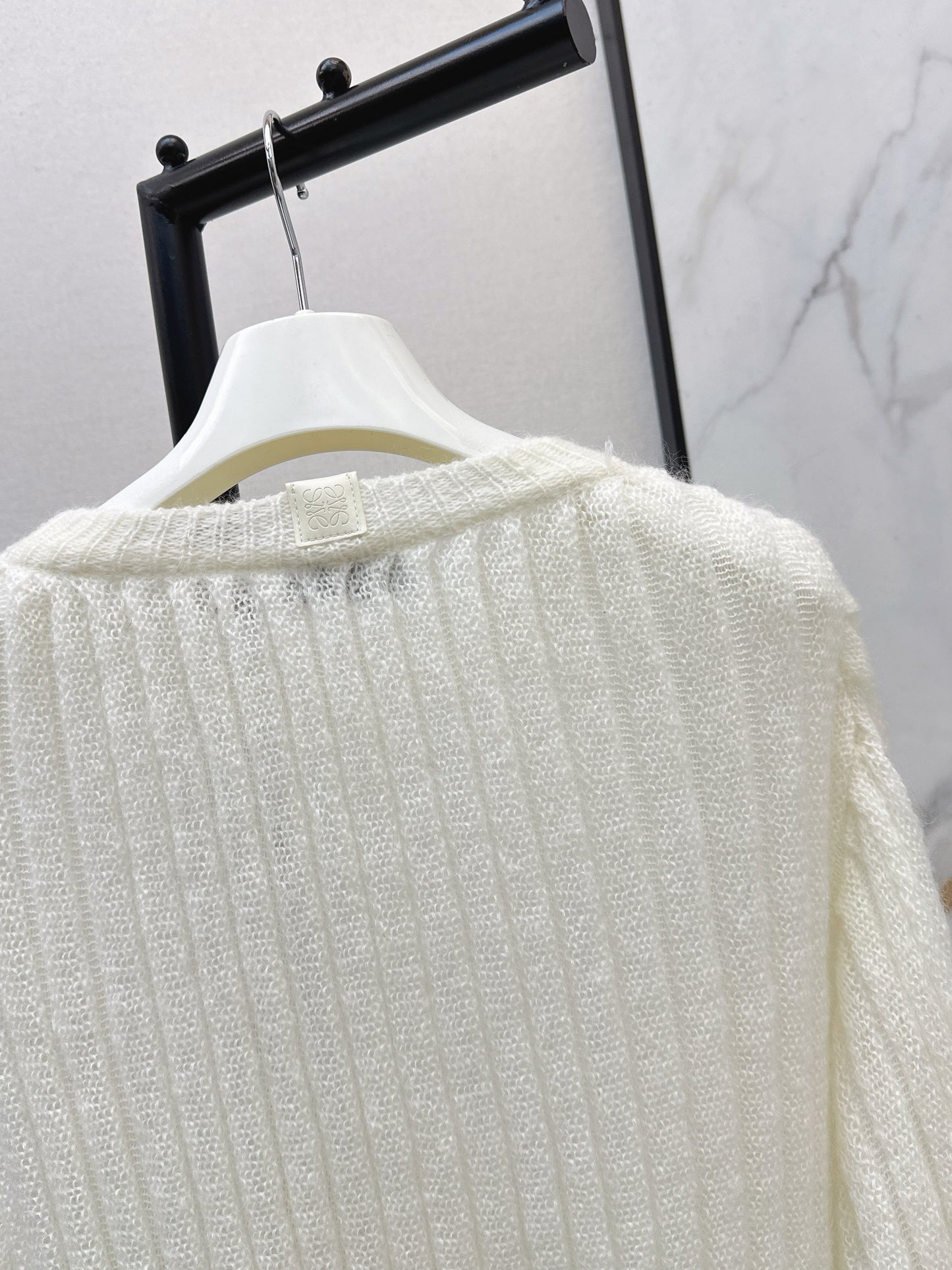 Lantern Sleeve Mohair Blend Sweater