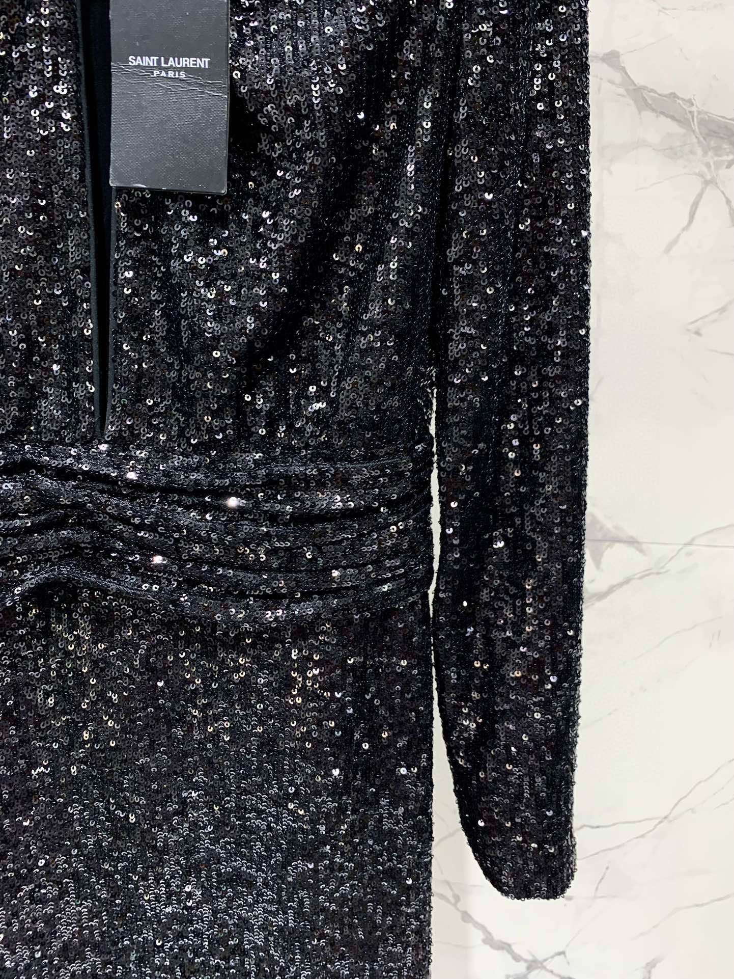 Open-neck sequined dress