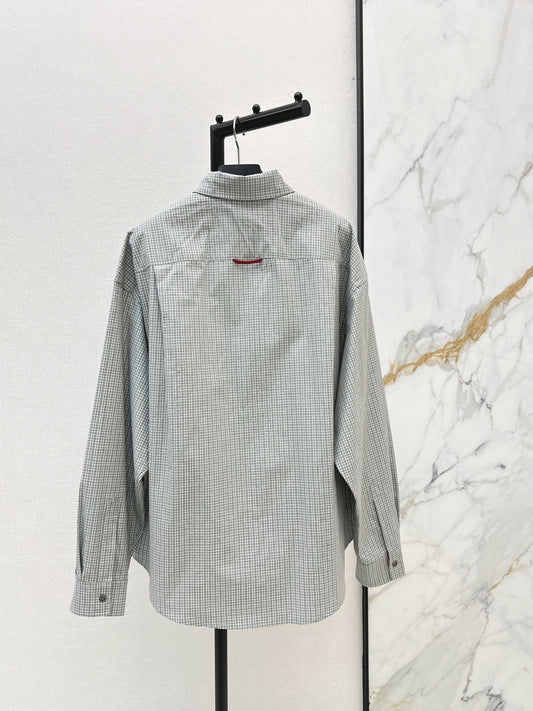 Triangle logo plaid shirt