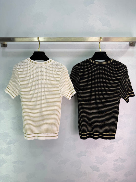 Striped Knit Short-Sleeve T-Shirt