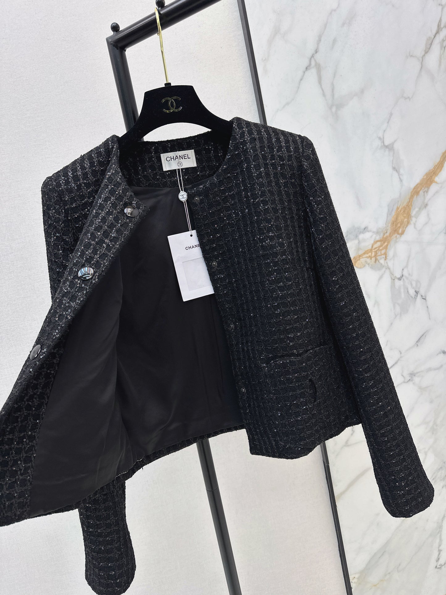 Woven Tweed Coat