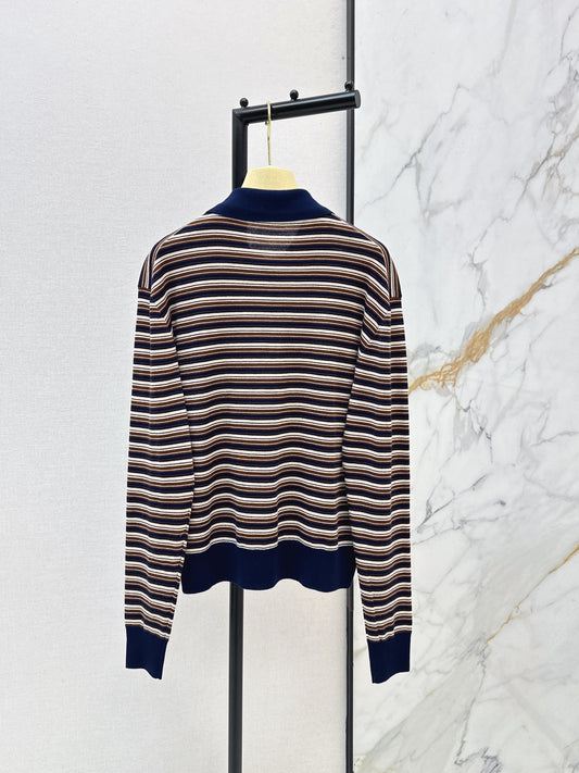 Polo collar long-sleeved shirt