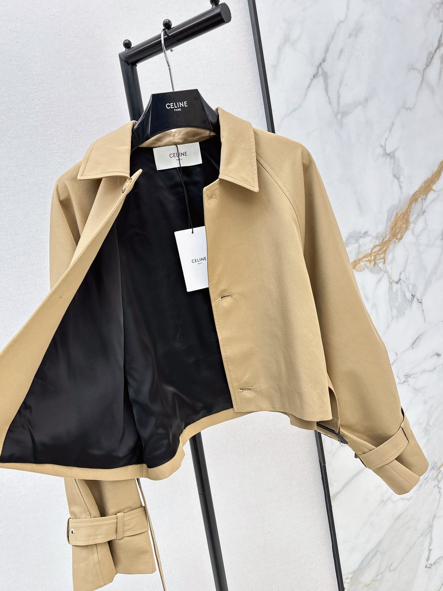 Raglan Sleeve Short Trench Coat