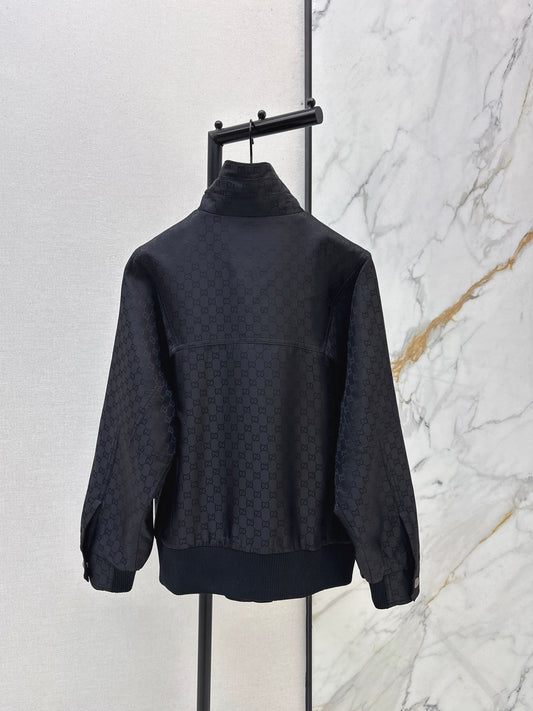 Jacquard stand-collar jacket