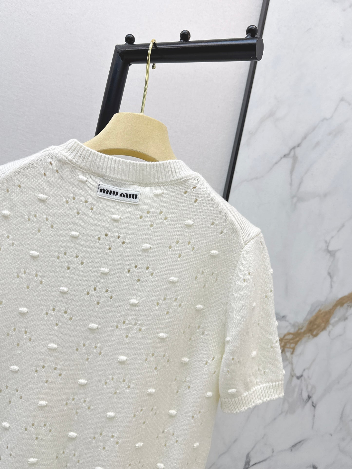 Openwork crochet T-shirt