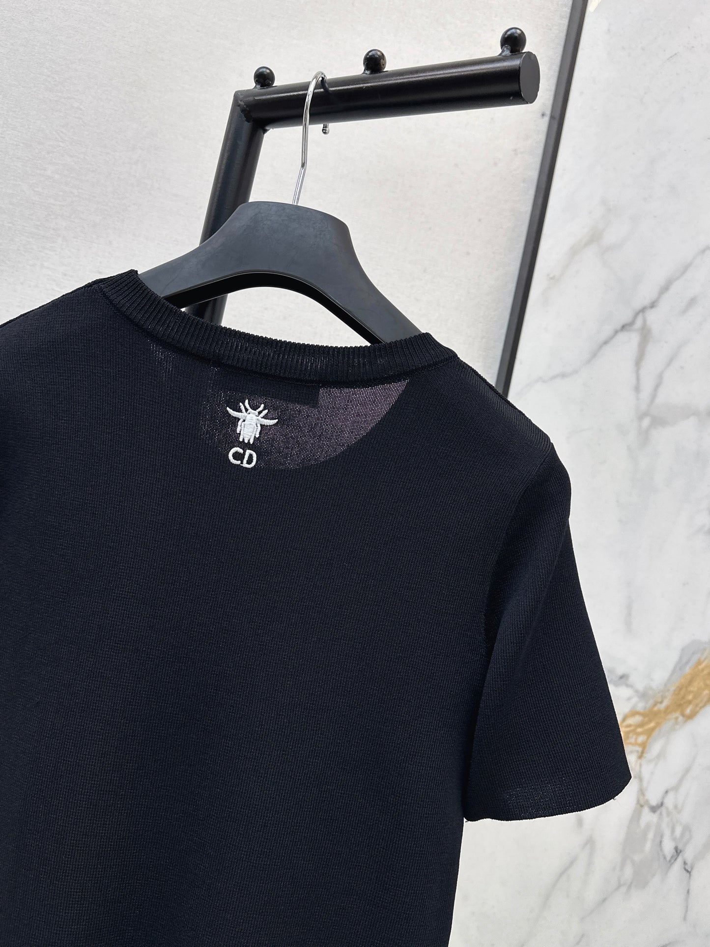 Embroidered Knit T-shirt