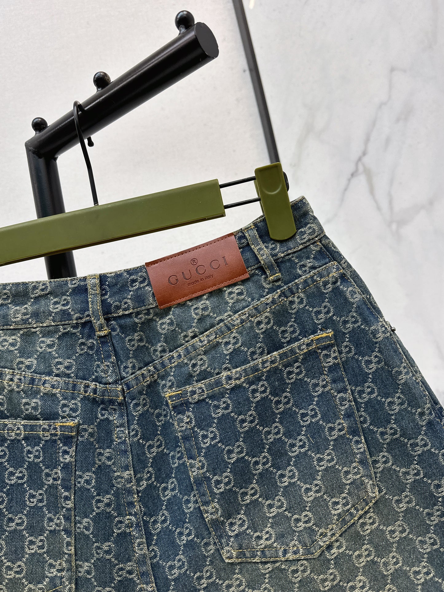 Jacquard Denim Shorts