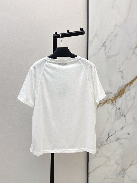 26ss Triangle logo embellished T-shirt