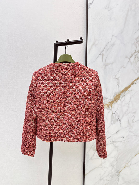 26ss Jacquard Crew Neck Short Jacket