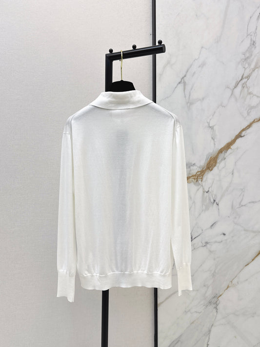 26ss Collared cardigan with placket design