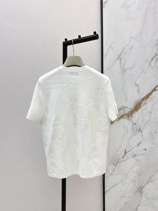 26ss Metal Button Wool Short-Sleeve T-Shirt