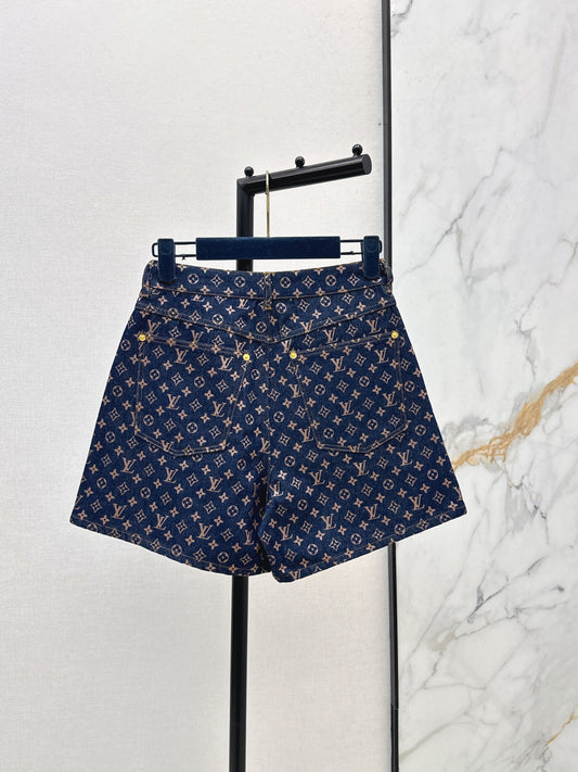 26ss Logo monogram denim shorts