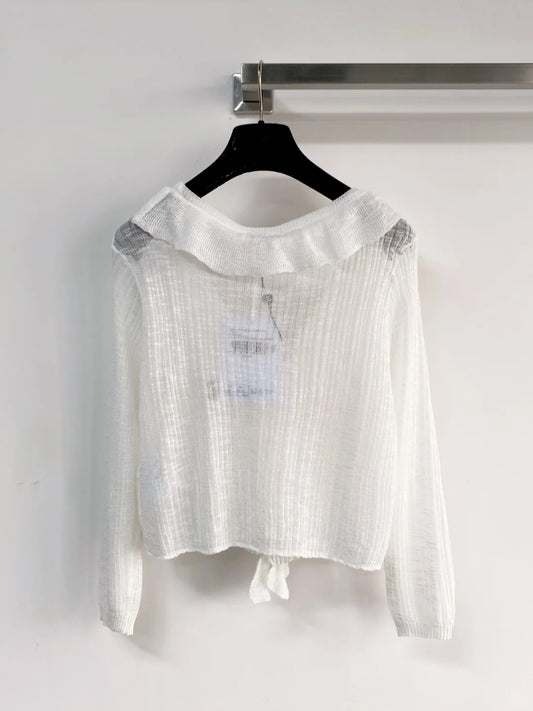 26ss Ruffled Knit Cardigan