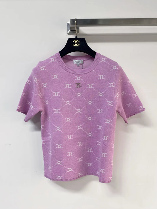 26ss Double C Logo Knit T-Shirt
