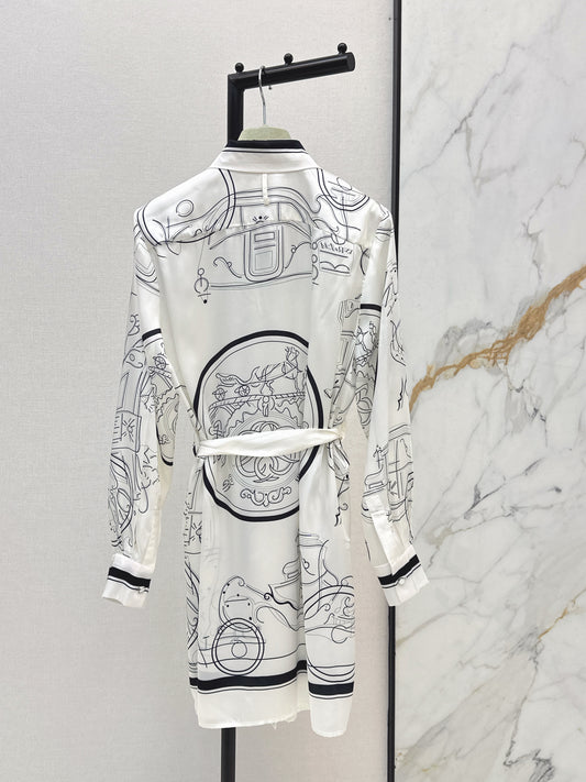 26ss Printed Belt Dress