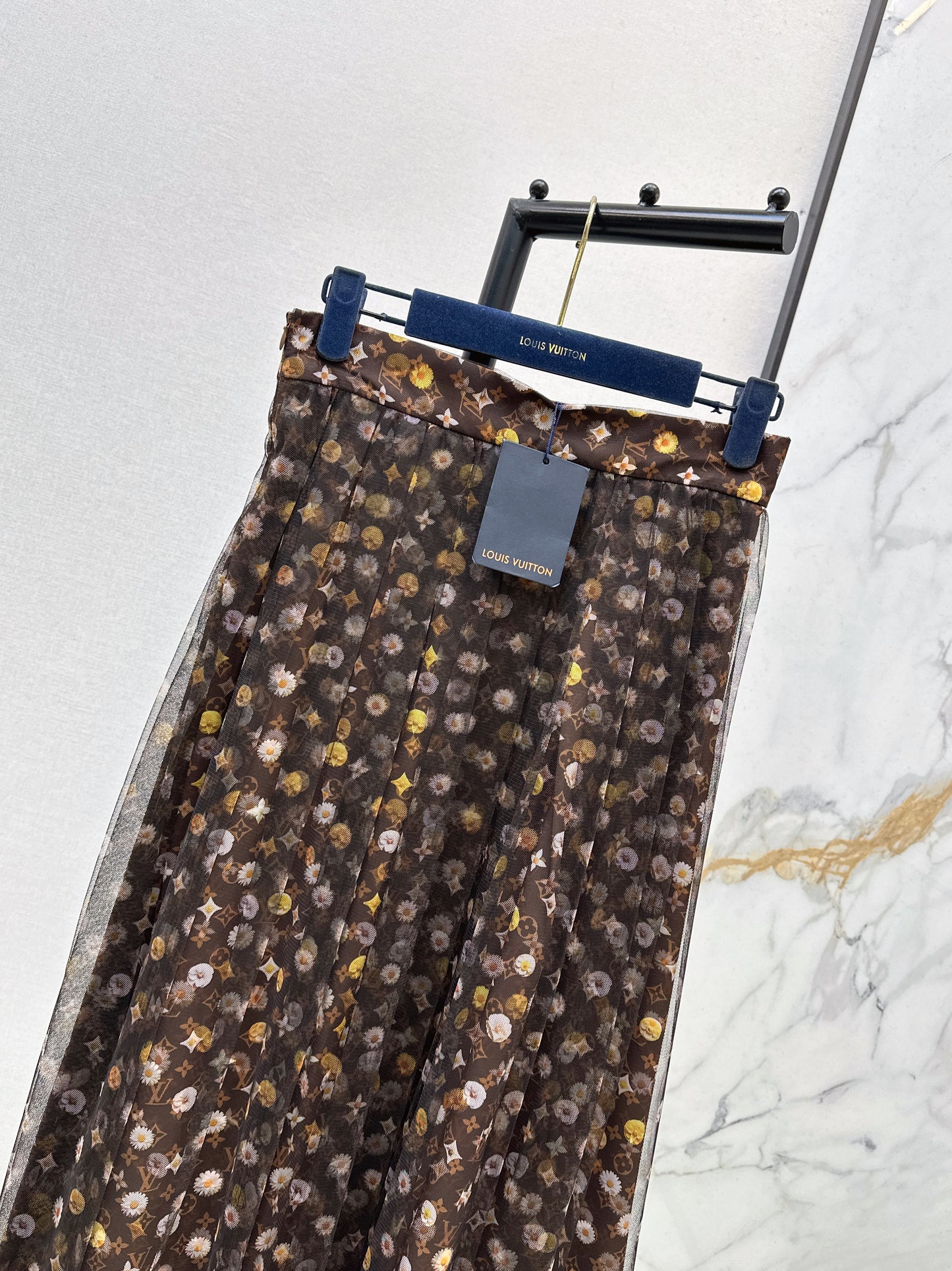 26ss Printed Mesh Midi Skirt