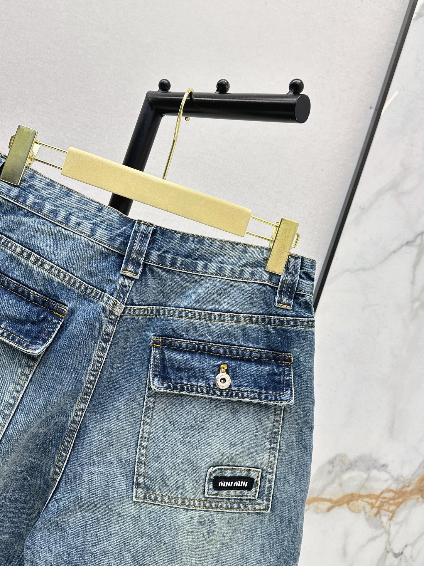 26ss Cargo-Style Denim Shorts