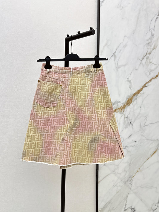 26ss Jacquard Denim Midi Skirt
