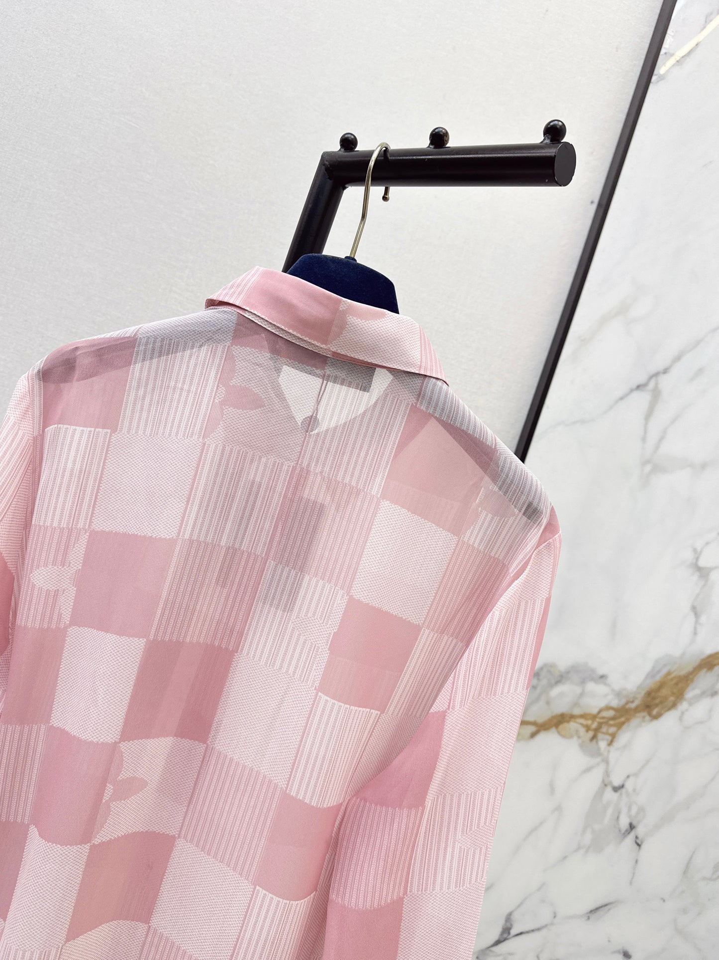 26ss Checkered print loose-fitting sun-protective shirt