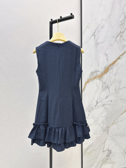 26ss Plaid sleeveless dress