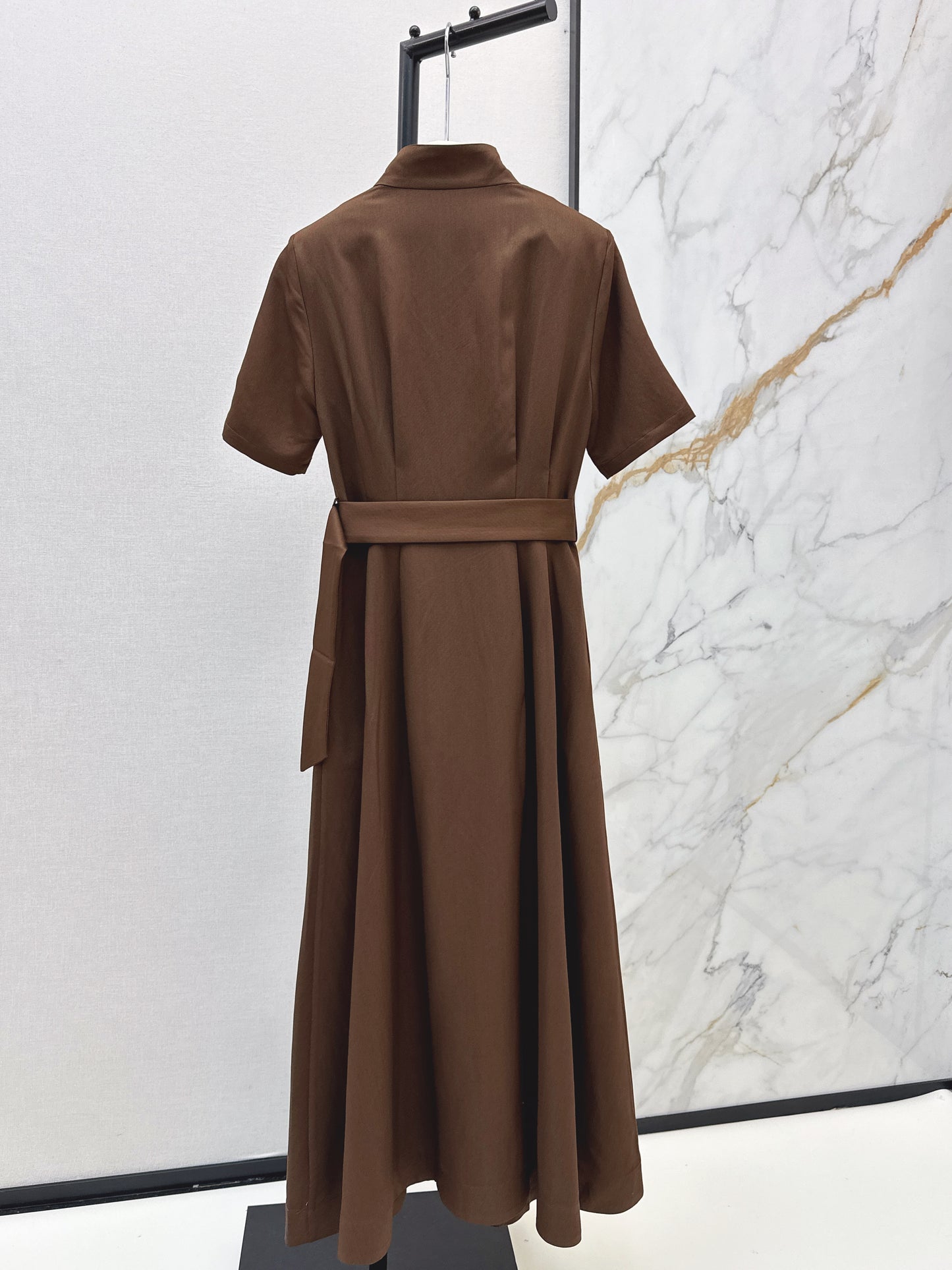 26ss Stand-up collar long dress