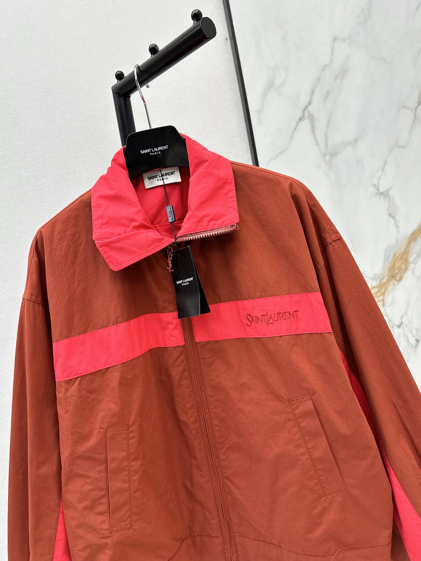 26ss Color-blocked Stand Collar Jacket