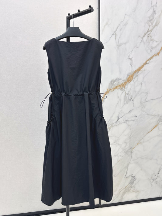 26ss Triangle Logo Decorative Nylon Dress