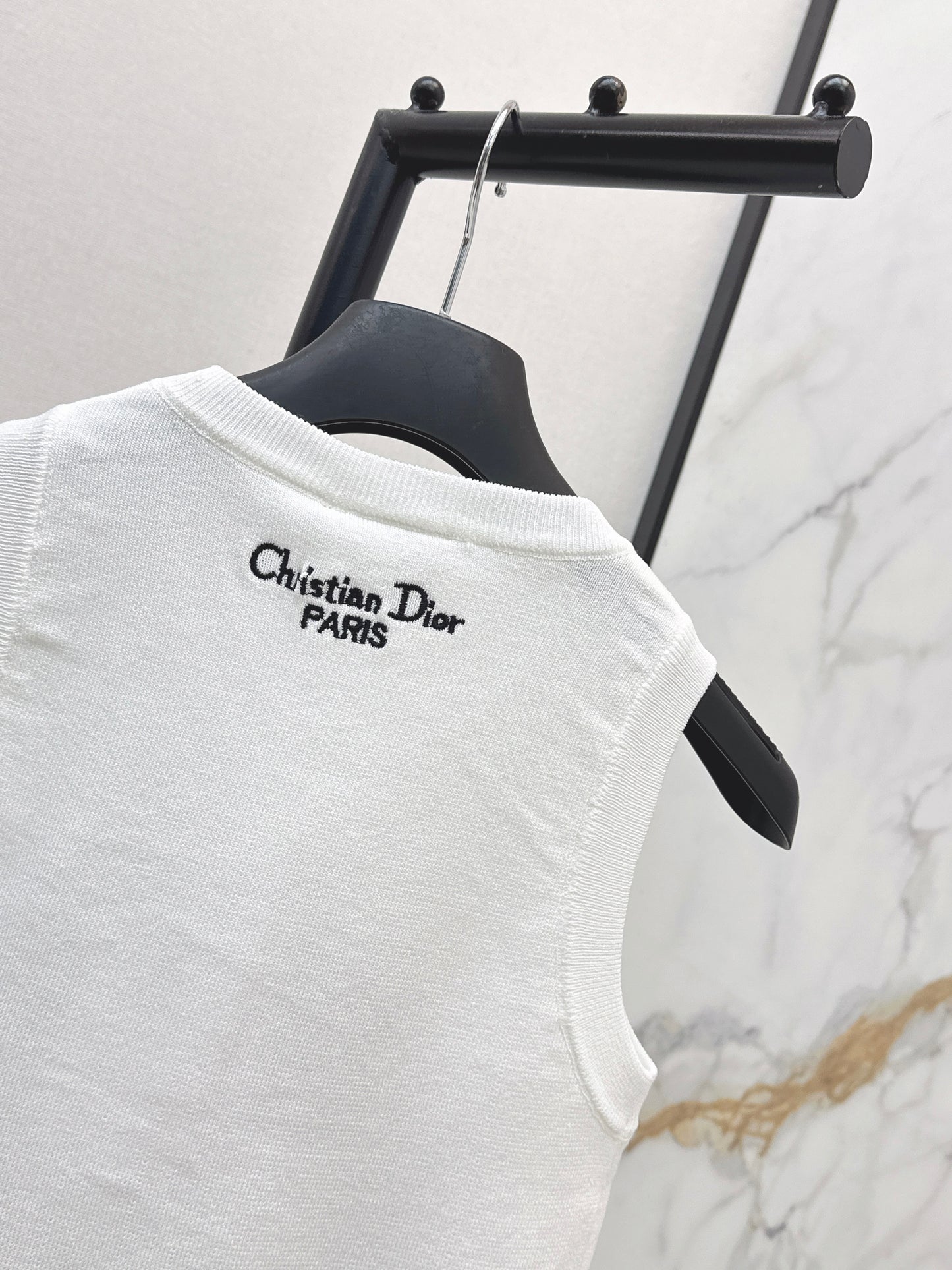 26ss Letter-print jacquard knit vest