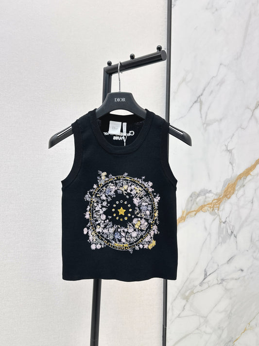 26ss Letter-print jacquard knit vest