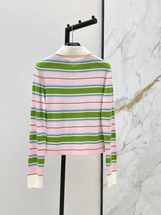 26ss Striped Polo Knit Sweater