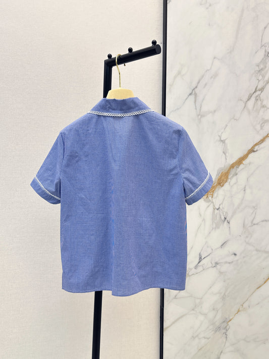 26ss Peter Pan Collar Short-Sleeve Shirt